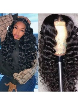 Deep Wave Frontal Wig Virgin Brazilian Hair For Black Women